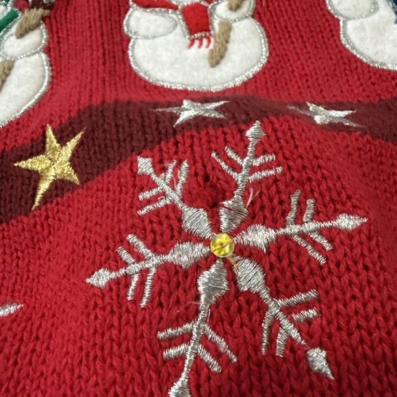 Vintage All Points By Reference Point Ugly Christmas Sweater Joy Noel Women's L - Picture 7 of 15